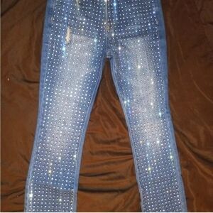 Alice + Olivia Sparkling Blue Skinny Jeans